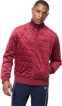Sergio Tacchini Redi Quilted Velour Bomber Jacket in Rhubarb at Nordstrom, Size Xxx-Large