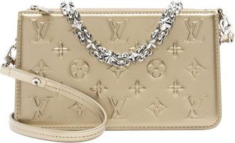 Louis Vuitton Gold Debossed Monogram Leather Lexington Pouch (Authentic Pre- Loved)