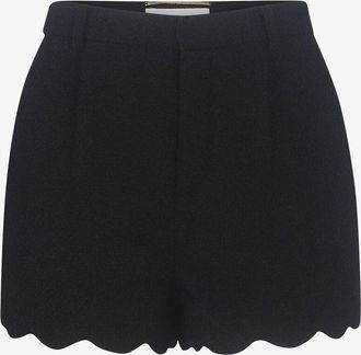 Saint Laurent Mini-Shorts aus Bouclé-Tweed mit Muschelsäumen