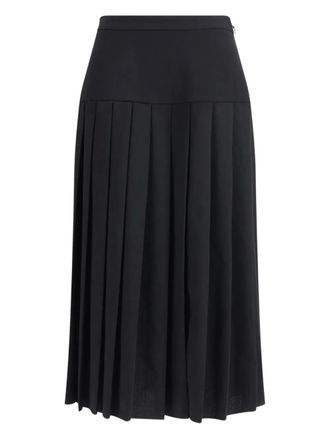 Alessandra Rich pleated midi skirt - women - Polyamide/Elastane/Virgin Wool - 40 - Black