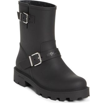 Jimmy Choo London Biker Waterproof Rain Boot in Black at Nordstrom, Size 10Us