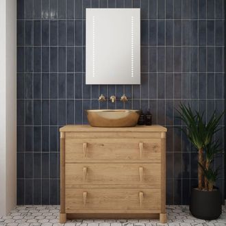 Loops 500 x 700mm IP44 LED Bathroom Mirror - Tunable White - Demister & Shaver Socket