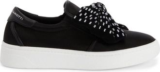 Giuseppe Zanotti crystal-bow leather sneakers - women - Leather - 42 - Black