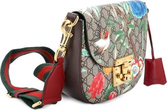 Gucci Padlock Saddle Tian Print GG Coated Canvas Medium shoulder bag - Marrone