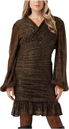 Notre-V Gouden Nv-Emilou Jurk - Dames - Korte kleedjes - Geel - S - Kleedjes