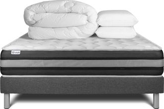 VITALIT Pack Colch&oacute;n Gris Muelles Y Viscoel&aacute;stica 200 X 200