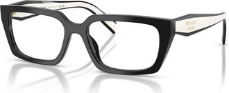 Prada 55mm Rectangle optical glasses in Black at Nordstrom