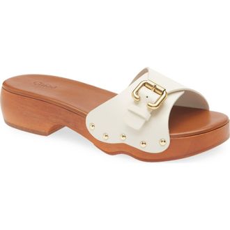 サンダル・ミュール Chloe SS25 Ivory leather Jade sabot (CHC24W05QOL 122) Chloé Nama Wedge Sneaker | Chloé US