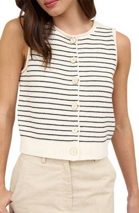 Blu Pepper Stripe Button Front Sweater Vest in Cream at Nordstrom Rack, Size Medium