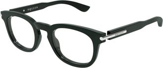 Alexander McQueen Am 0498O Eyeglasses - Heren - Brillen - Groen - 48 MM - Leer - Accessoires
