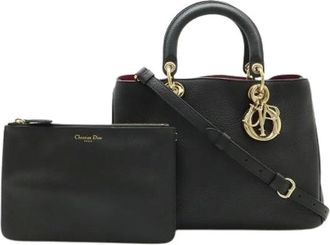Dior Pre-owned Handbags, female, Black, Size: ONE SIZE Pre-owned Diorever Leather 2way Bag