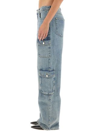 Moschino Denim Cotton Cargo Pants - Blue