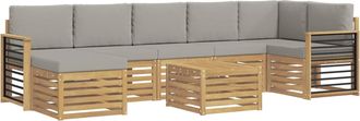 vidaXL Conjunto De Sof&aacute;s De Exterior 8 Uds. Blanco Y Gris Claro Vidaxl