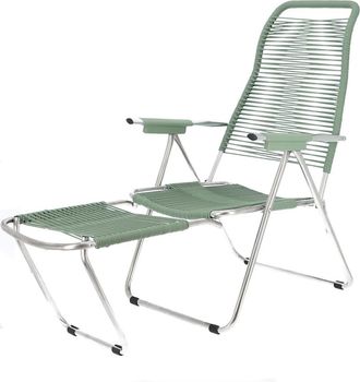Jan Kurtz Fiam - Liegestuhl Spaghetti, Gestell Aluminium / Bespannung salbei