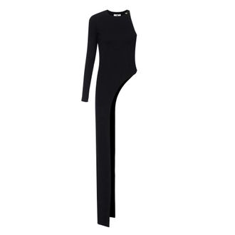 Elisabetta Franchi Lange top van glanzende jersey - Dames - Tops - Zwart - Maat: M Jersey