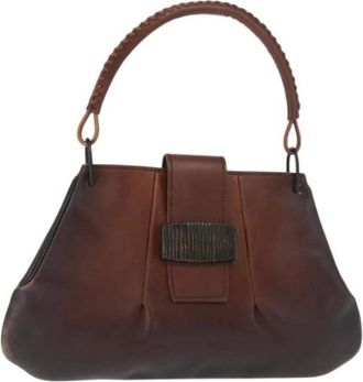 Gucci Pre-owned Handbags, female, Brown, Size: ONE SIZE Pre-owned Leather Vintage Handbag