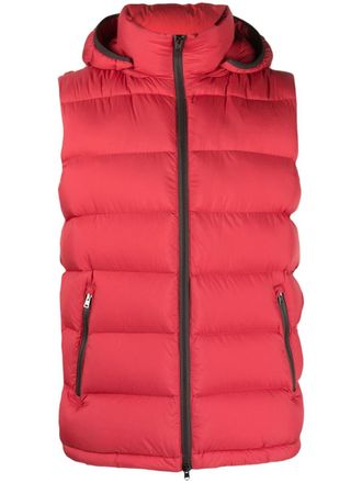 Herno logo-plaque padded gilet - Red