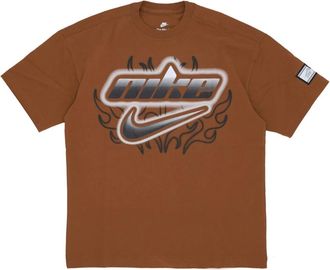 Nike T-Shirts, female, Brown, Size: XS Dance Oversized Tee Lt British Tan