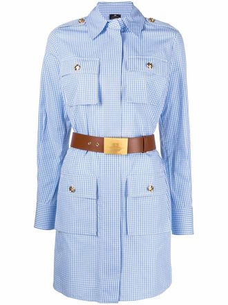 Elisabetta Franchi Blousejurk met gingham ruit - Wit
