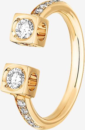 Dinh Van Gelbgoldring mit Diamanten Le Cube Pavée GM