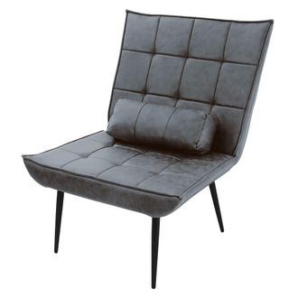 ML Design Sill&oacute;n reclinable antracita tapizado con revestimiento patas de metal