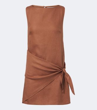 Faithfull The Brand Souline draped linen minidress