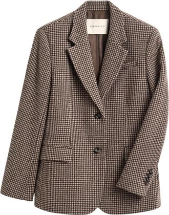 GANT Reg Houndstooth Blazer - Dames - Blazers - Bruin - L - Wol - Jassen