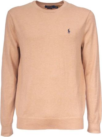 Polo Ralph Lauren Pima Katoen Lange Mouw Crewneck Sweater - Heren - Ronde hals truien - Beige - 2XL - Katoen - Truien & Vesten