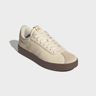 adidas Sneaker ADIDAS SPORTSWEAR VL COURT 3.0, Damen, Gr. 40,5, wonder wei&szlig;, wonder wei&szlig;, gold metallic, Leder, Synthetik, Schuhe Sneaker, inspiriert vom Des