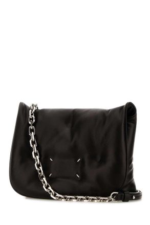Maison Margiela Mens Black Leather Crossbody Bag Borse A Tracolla