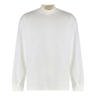 Stone Island Turtlenecks, male, White, Size: 2XL Polo Collar Long-Sleeve T-shirt