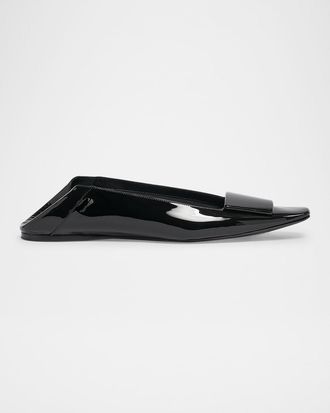 Saint Laurent Poppy Patent Buckle Foldable Ballerina Flats