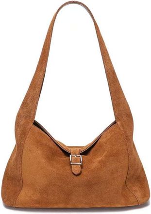 Generic JCVBN Grade Matte Suede Leather Womens Shoulder Brown Bag Coffe Female Underarm Bag Coffe Camel Daily
