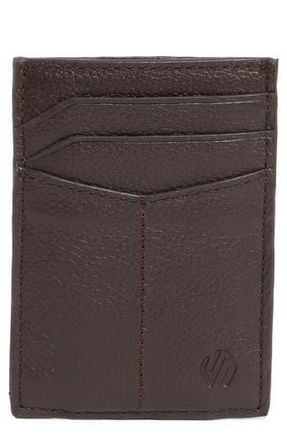 Johnston & Murphy Pebbled Leather Cardholder Wallet in Dark Brown at Nordstrom Rack