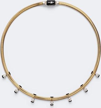 Nikos Koulis Feelings 18kt gold and enamel necklace with diamonds