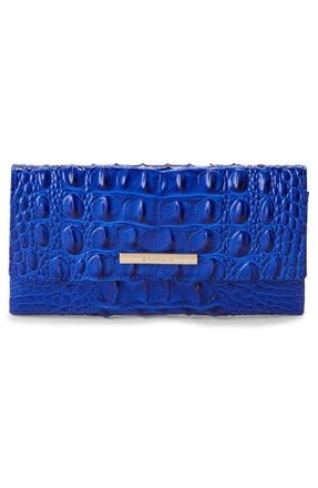 Brahmin Cordelia Croc Embossed Leather Wallet in Ultramarine at Nordstrom