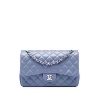 Chanel Pre-owned Double Flap Shoulder Bag - Dames - Pre-owned - Paars - Maat: ONE Size Leer