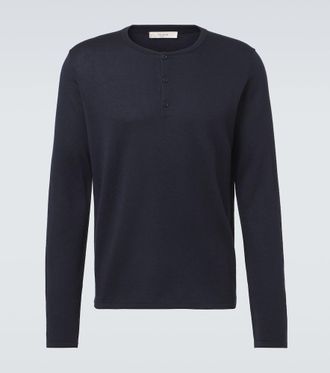 The Row Ayan cashmere and silk Henley shirt