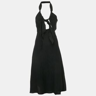 Sandro Black Crepe Tied Backless Dress