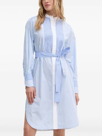 BOSS striped tie-belt shirt dress - women - Cotton - 36 - Blue