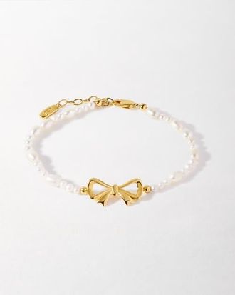 Edge of Ember Bow Pearl Bracelet at Nordstrom, Size 7.5