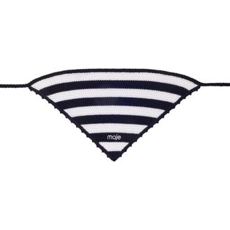 Maje Striped knit triangle in White/navy at Nordstrom