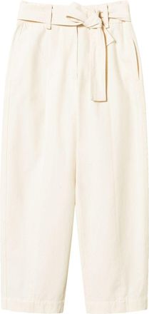Twin-Set belted gabardine trousers - White