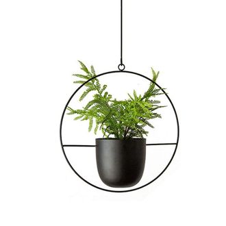 OEM Maceta Colgante Para Interior Y Exterior Con Gancho De Metal - Estilo Minimalista - Para Decoraci&oacute;n De Interiores - Negro (2 Unidades)