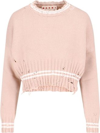 Marni Crop Crewneck Sweater - Pink