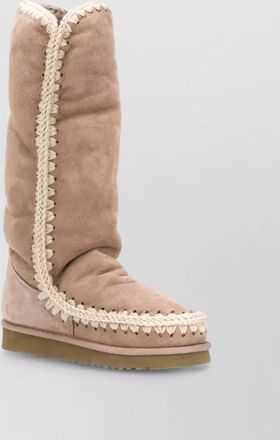 Mou leather shearling slippers