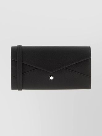 Montblanc textured leather cardholder featuring strap detail