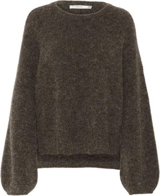 Gestuz Gezellige Pullover in Chestnut Melange - Dames - Ronde hals truien - Bruin - S - Wol - Truien & Vesten