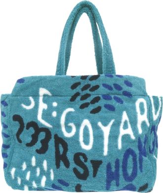 Goyard Navy Turquoise White Cotton Polyamide Tote Bag (Pre-Owned)