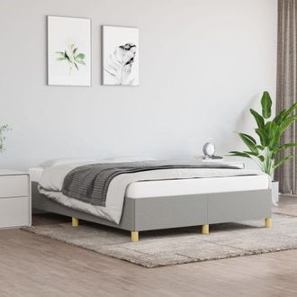 vidaXL Giroletto senza Materasso Grigio Chiaro 140x200 cm Tessuto - Vidaxl